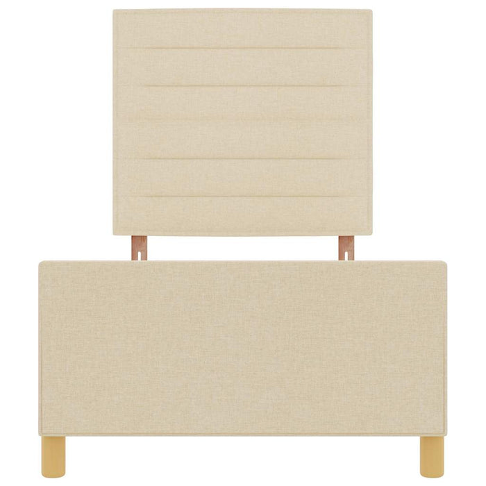 Cadru de pat cu headboard Crem 80 x 200 cm țesătură - WALTI WALTI