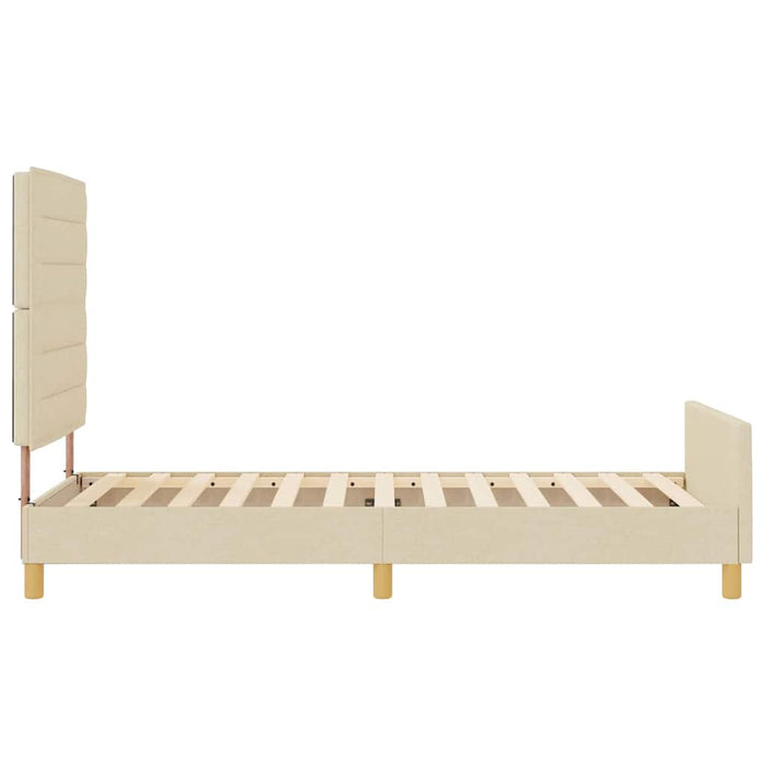 Cadru de pat cu headboard Crem 80 x 200 cm țesătură - WALTI WALTI