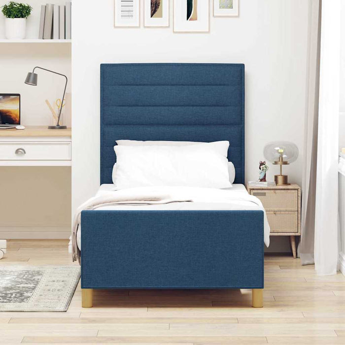 Cadru de pat cu headboard albastru 80 x 200 cm țesătură - WALTI WALTI