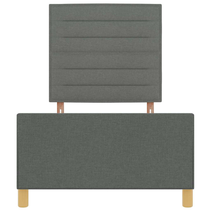 Cadru de pat cu headboard Gri închis 90 x 190 cm țesătură - WALTI WALTI