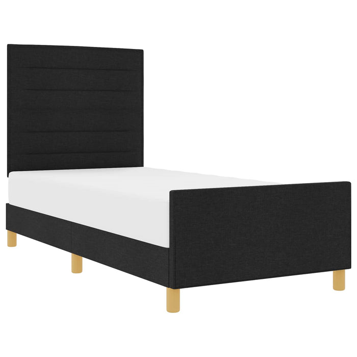Cadru de pat cu headboard Negru 90 x 190 cm țesătură - WALTI WALTI