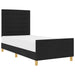 Cadru de pat cu headboard Negru 90 x 190 cm țesătură - WALTI WALTI