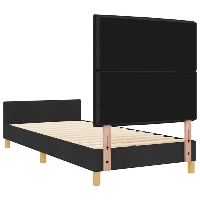 Cadru de pat cu headboard Negru 90 x 190 cm țesătură - WALTI WALTI