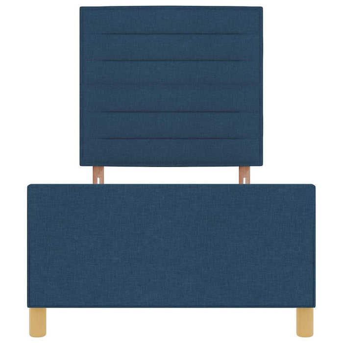 Cadru de pat cu headboard albastru 90 x 190 cm țesătură - WALTI WALTI