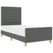 Cadru de pat cu headboard Gri închis 90 x 200 cm țesătură - WALTI WALTI