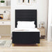 Cadru de pat cu headboard Negru 90 x 200 cm țesătură - WALTI WALTI