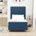Cadru de pat cu headboard albastru 90 x 200 cm țesătură - WALTI WALTI