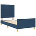 Cadru de pat cu headboard albastru 90 x 200 cm țesătură - WALTI WALTI