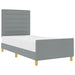 Cadru de pat cu headboard Gri deschis 100 x 200 cm țesătură - WALTI WALTI