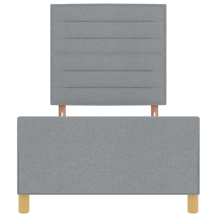 Cadru de pat cu headboard Gri deschis 100 x 200 cm țesătură - WALTI WALTI