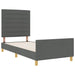 Cadru de pat cu headboard Gri închis 100 x 200 cm țesătură - WALTI WALTI