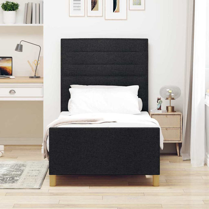 Cadru de pat cu headboard Negru 100 x 200 cm țesătură - WALTI WALTI