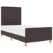 Cadru de pat cu headboard Maro închis 100 x 200 cm țesătură - WALTI WALTI
