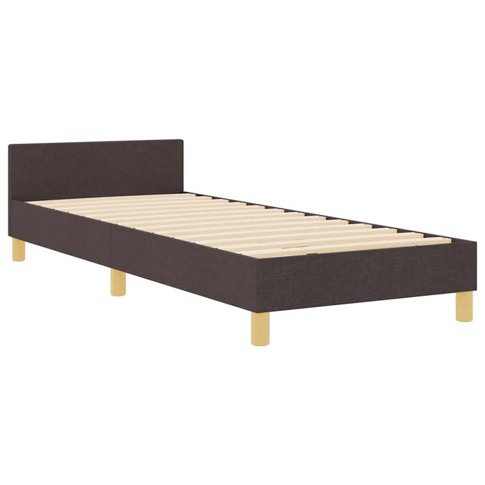 Cadru de pat cu headboard Maro închis 100 x 200 cm țesătură - WALTI WALTI