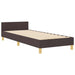 Cadru de pat cu headboard Maro închis 100 x 200 cm țesătură - WALTI WALTI