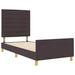 Cadru de pat cu headboard Maro închis 100 x 200 cm țesătură - WALTI WALTI