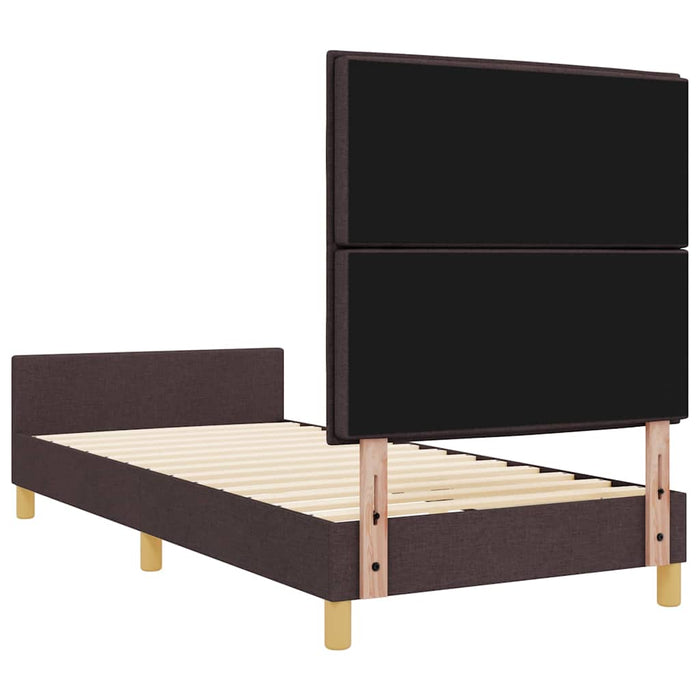 Cadru de pat cu headboard Maro închis 100 x 200 cm țesătură - WALTI WALTI