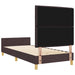 Cadru de pat cu headboard Maro închis 100 x 200 cm țesătură - WALTI WALTI