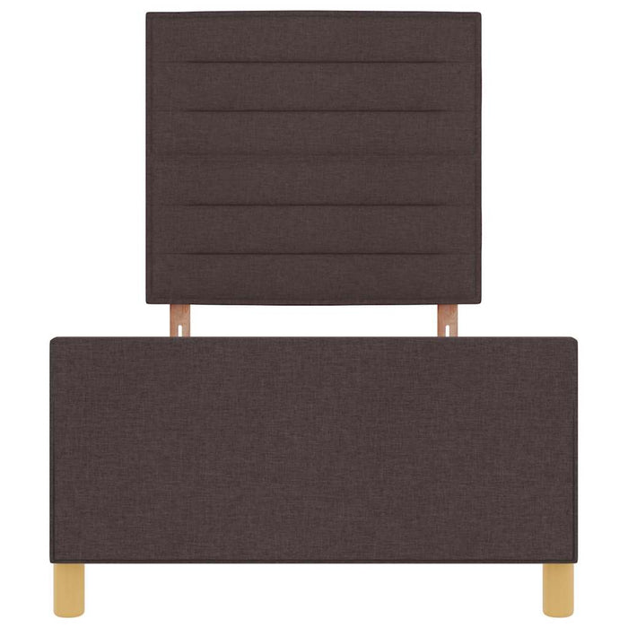 Cadru de pat cu headboard Maro închis 100 x 200 cm țesătură - WALTI WALTI