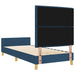 Cadru de pat cu headboard albastru 100 x 200 cm țesătură - WALTI WALTI