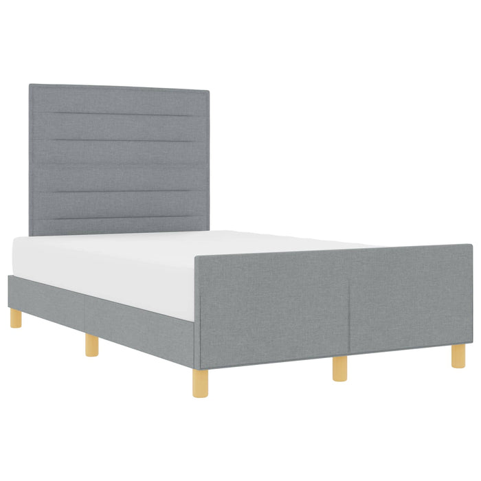Cadru de pat cu headboard Gri deschis 120 x 190 cm țesătură - WALTI WALTI