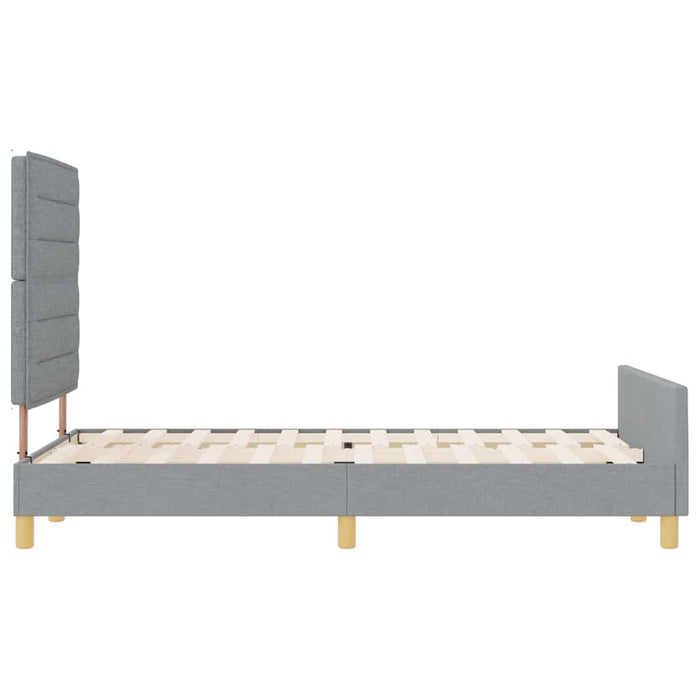 Cadru de pat cu headboard Gri deschis 120 x 190 cm țesătură - WALTI WALTI