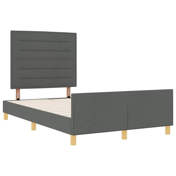 Cadru de pat cu headboard Gri închis 120 x 190 cm țesătură - WALTI WALTI