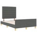 Cadru de pat cu headboard Gri închis 120 x 190 cm țesătură - WALTI WALTI