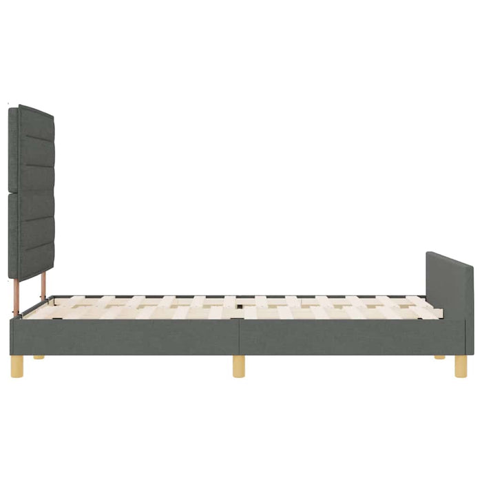 Cadru de pat cu headboard Gri închis 120 x 190 cm țesătură - WALTI WALTI