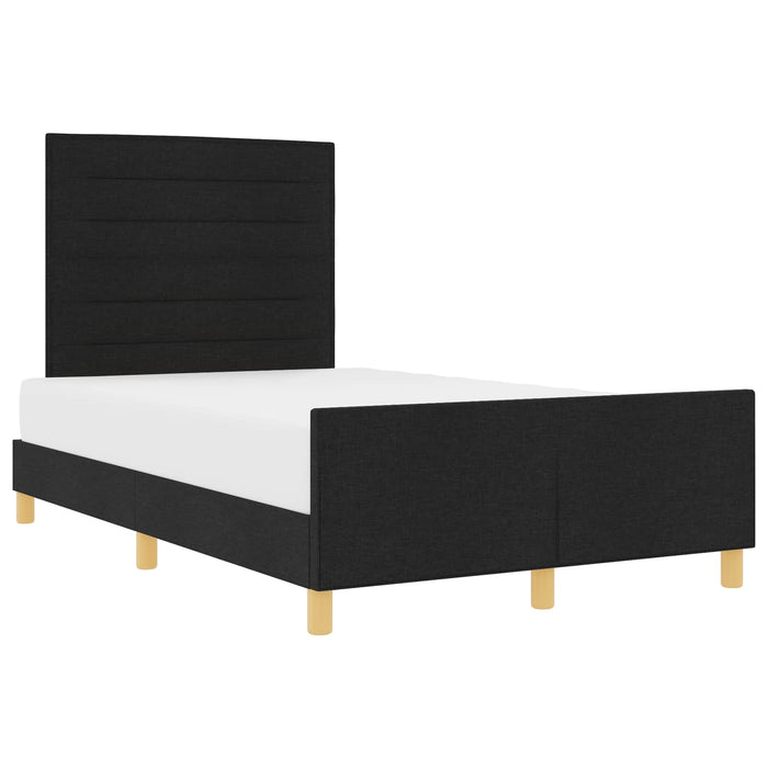 Cadru de pat cu headboard Negru 120 x 190 cm țesătură - WALTI WALTI