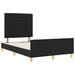 Cadru de pat cu headboard Negru 120 x 190 cm țesătură - WALTI WALTI