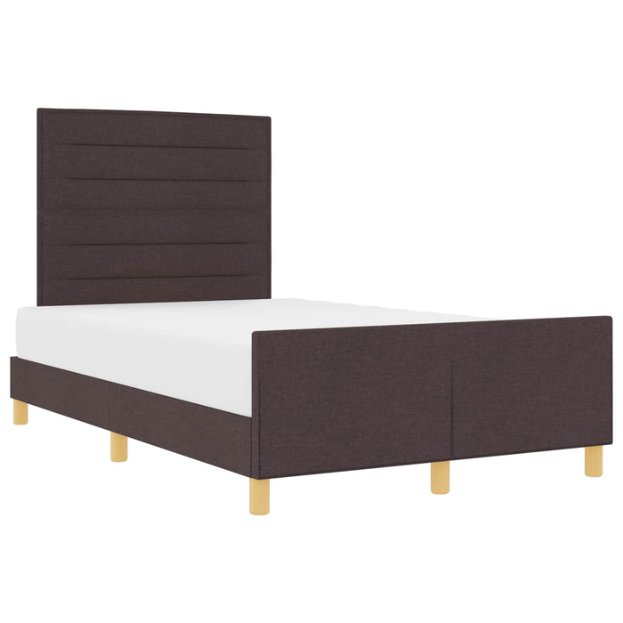 Cadru de pat cu headboard Maro închis 120 x 190 cm țesătură - WALTI WALTI