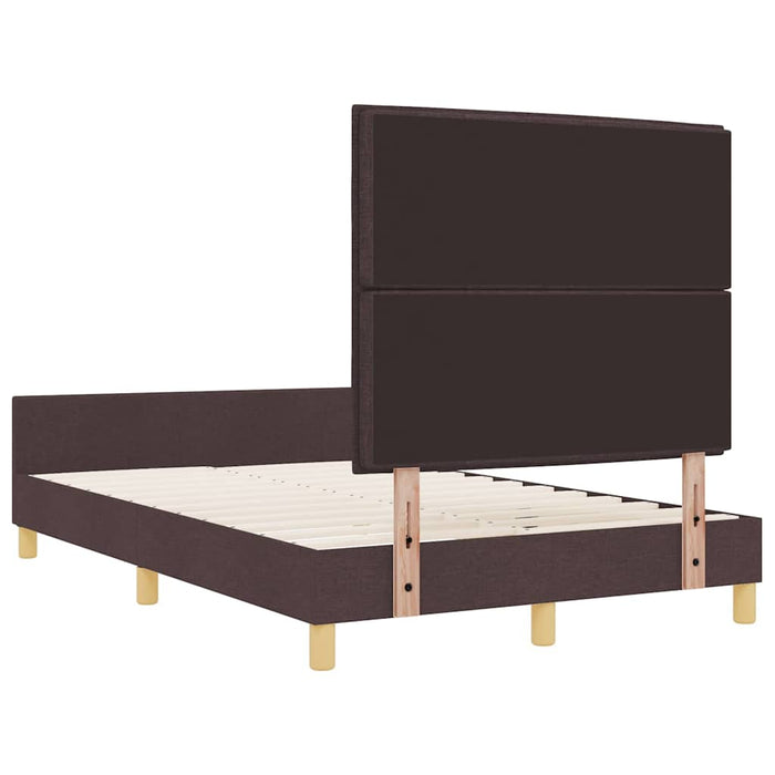 Cadru de pat cu headboard Maro închis 120 x 190 cm țesătură - WALTI WALTI