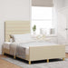 Cadru de pat cu headboard Crem 120 x 190 cm țesătură - WALTI WALTI