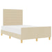 Cadru de pat cu headboard Crem 120 x 190 cm țesătură - WALTI WALTI