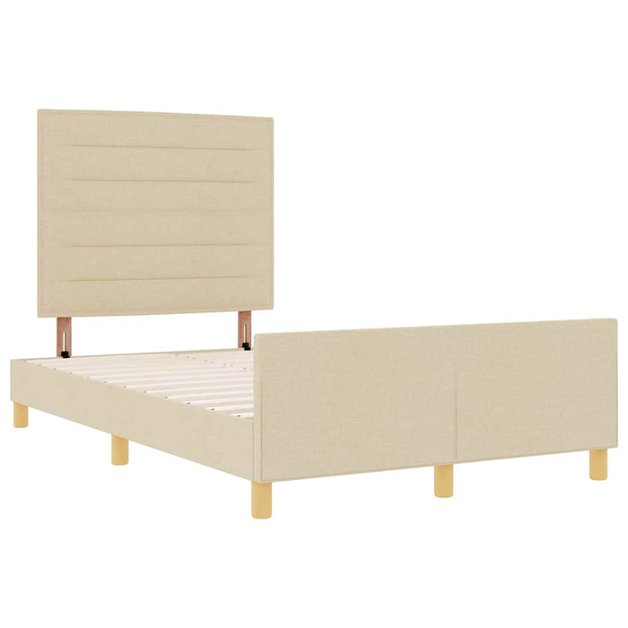 Cadru de pat cu headboard Crem 120 x 190 cm țesătură - WALTI WALTI