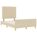 Cadru de pat cu headboard Crem 120 x 190 cm țesătură - WALTI WALTI