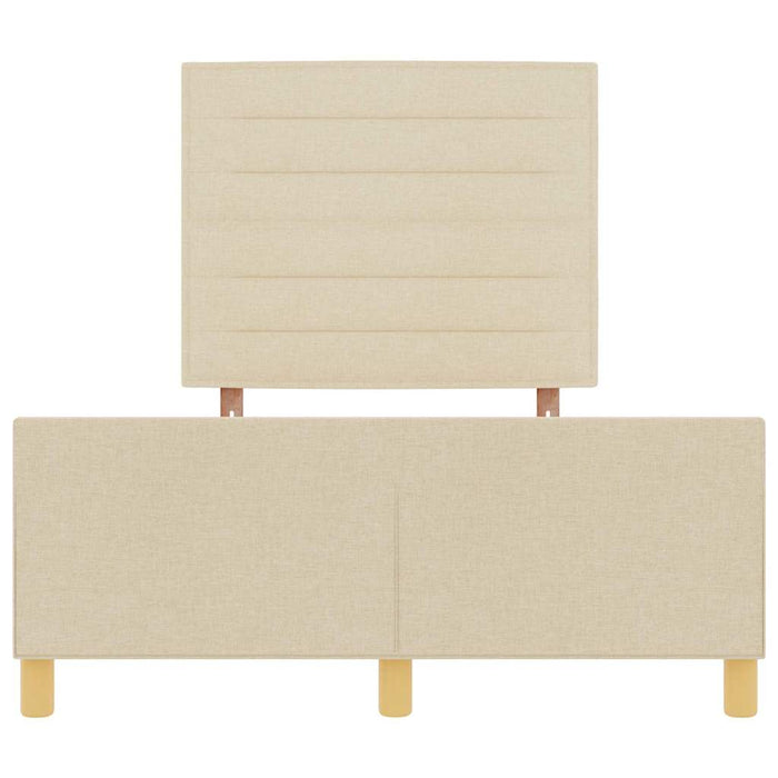 Cadru de pat cu headboard Crem 120 x 190 cm țesătură - WALTI WALTI