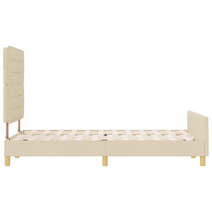 Cadru de pat cu headboard Crem 120 x 190 cm țesătură - WALTI WALTI