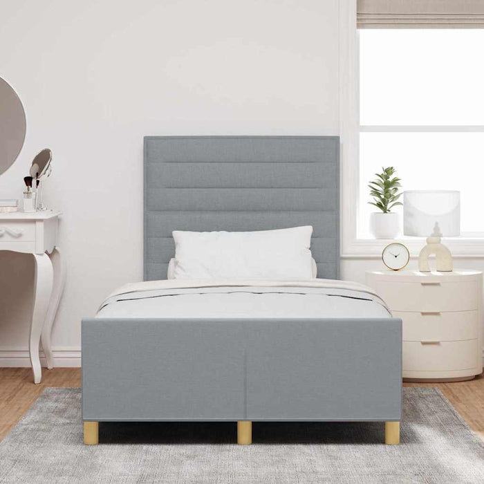 Cadru de pat cu headboard Gri deschis 120 x 200 cm țesătură - WALTI WALTI