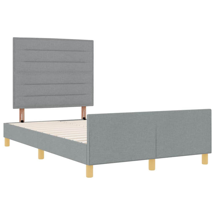 Cadru de pat cu headboard Gri deschis 120 x 200 cm țesătură - WALTI WALTI