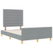 Cadru de pat cu headboard Gri deschis 120 x 200 cm țesătură - WALTI WALTI