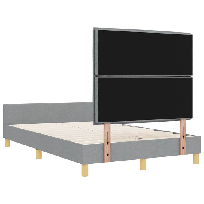 Cadru de pat cu headboard Gri deschis 120 x 200 cm țesătură - WALTI WALTI