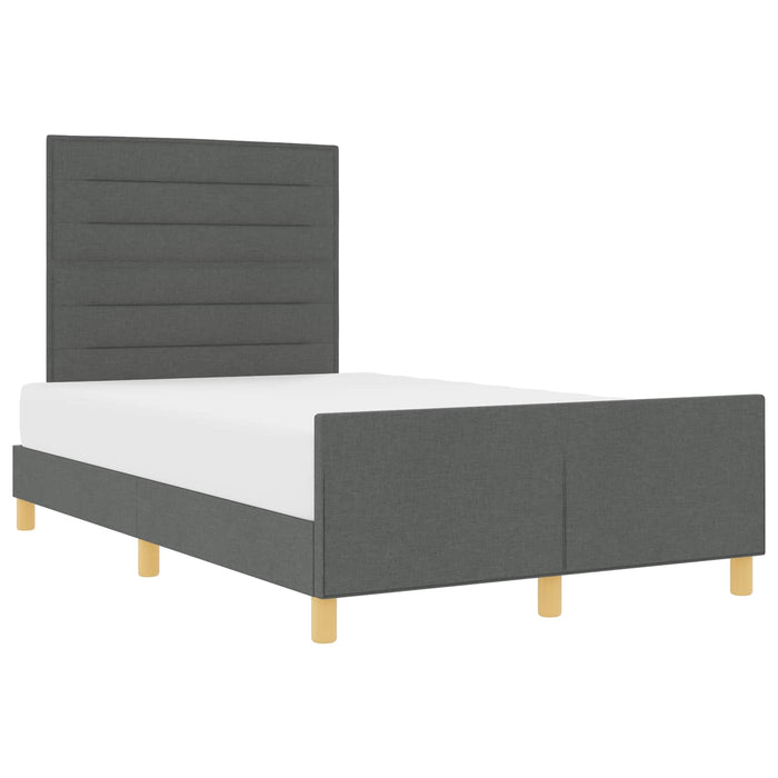 Cadru de pat cu headboard Gri închis 120 x 200 cm țesătură - WALTI WALTI