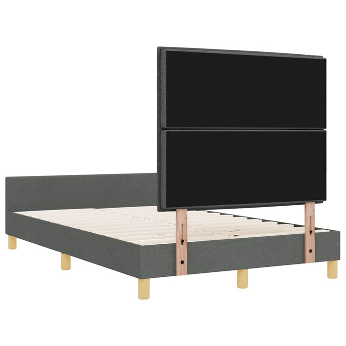 Cadru de pat cu headboard Gri închis 120 x 200 cm țesătură - WALTI WALTI