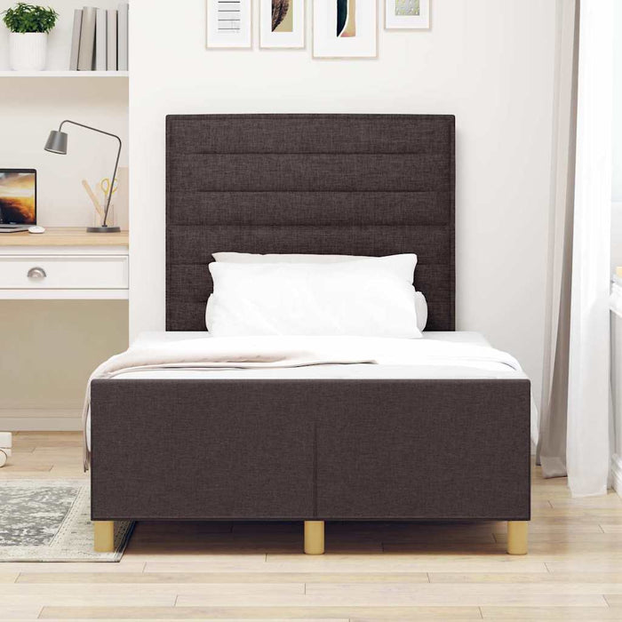 Cadru de pat cu headboard Maro închis 120 x 200 cm țesătură - WALTI WALTI