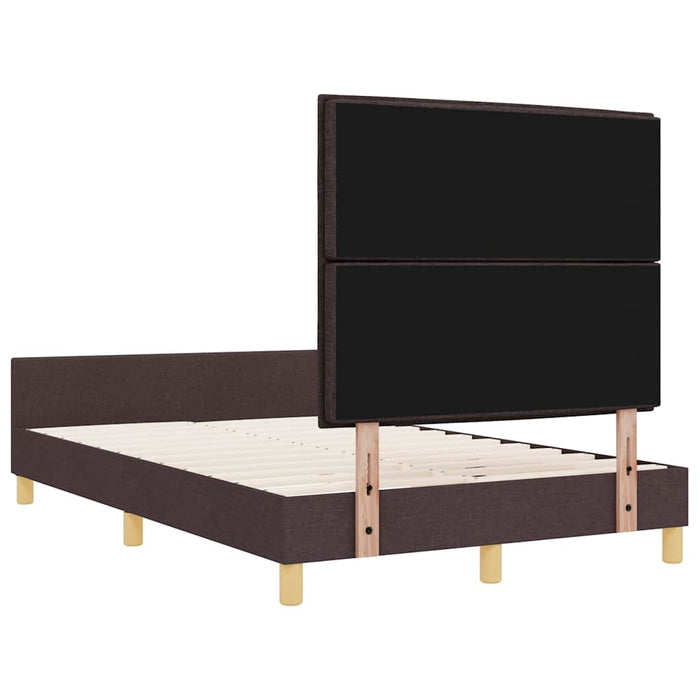 Cadru de pat cu headboard Maro închis 120 x 200 cm țesătură - WALTI WALTI