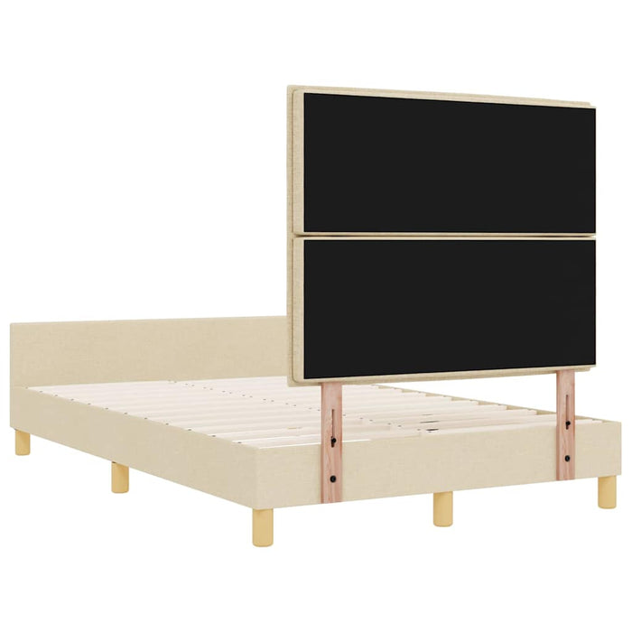 Cadru de pat cu headboard Crem 120 x 200 cm țesătură - WALTI WALTI