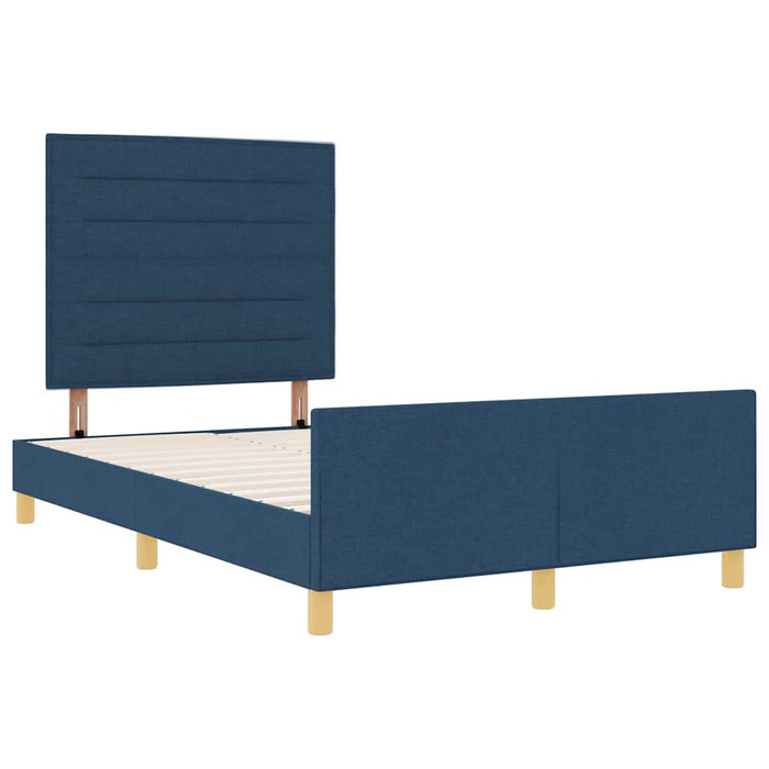 Cadru de pat cu headboard albastru 120 x 200 cm țesătură WALTI