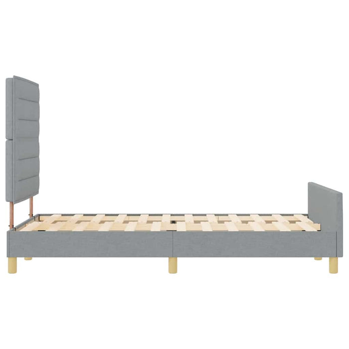 Cadru de pat cu headboard Gri deschis 140 x 190 cm țesătură - WALTI WALTI